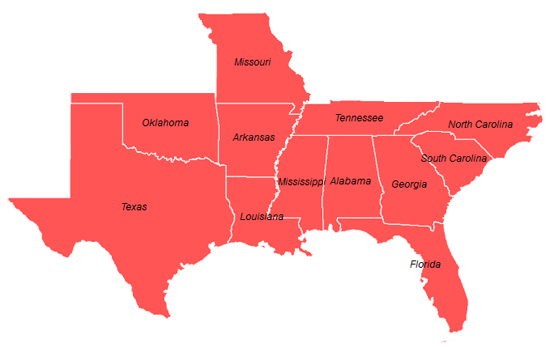 RHYTHMIC GYMNASTICS USA REGIONAL MAP